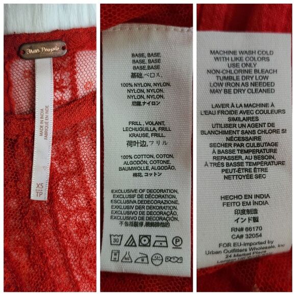 Free People|She's a Doll Red Lace Sleeveless Peplum Top, XS - Picture 10 of 10